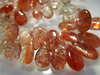 8 inches - AAA - PEACH MOONSTONE - Faceted Heart Briolettes Nice Gorgeous Sparkle Fire Huge Size 11 - 15 mm approx